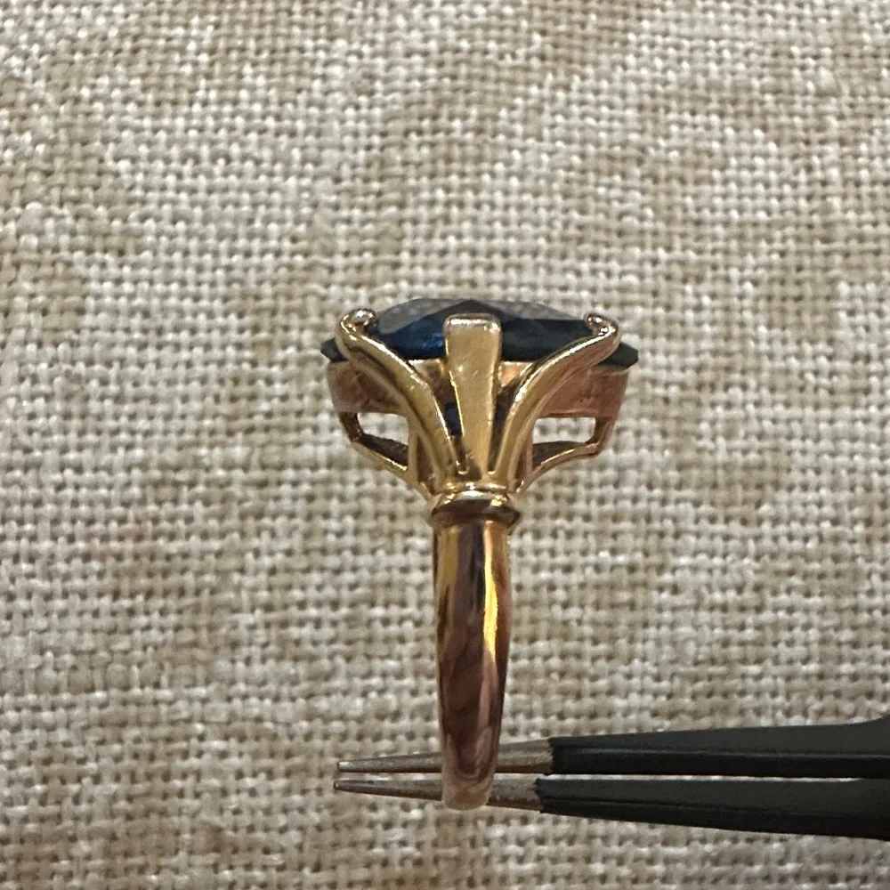 Elegant Blue and Gold Women's Ring
